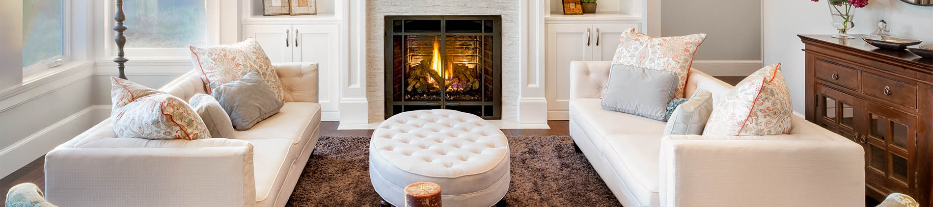 Living, Room, Fireplace, Couch