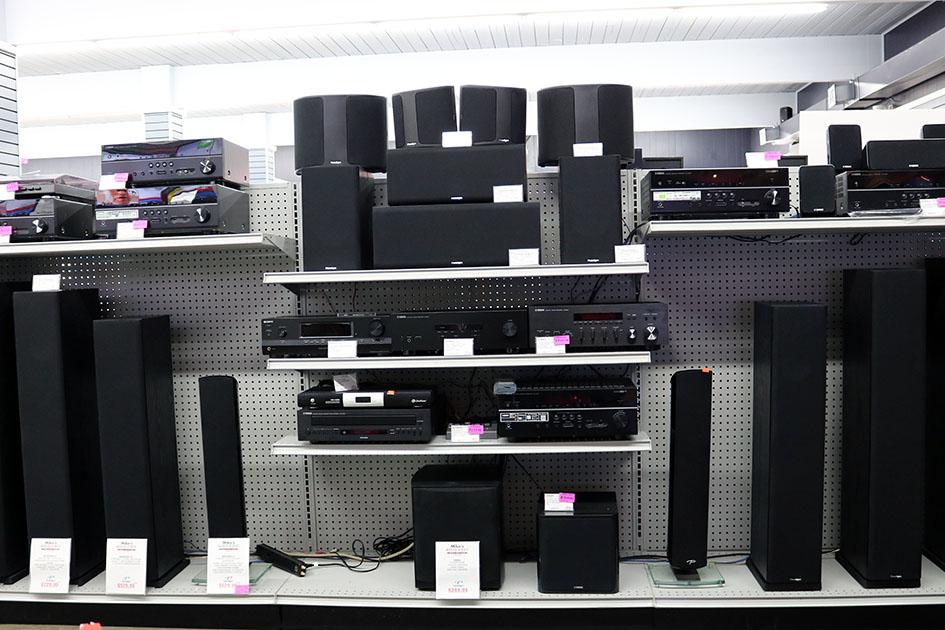 Yamaha and Paradigm audio equipment